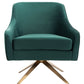 Safavieh Leyla Swivel Velvet Chair - Emerald | Accent Chairs | Modishstore - 2