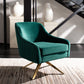 Safavieh Leyla Swivel Velvet Chair - Emerald | Accent Chairs | Modishstore
