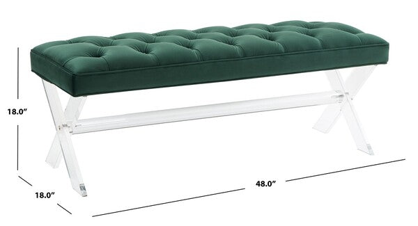 Safavieh Tourmaline Acrylic Bench - Forest Green | Benches | Modishstore - 3