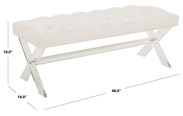 Safavieh Tourmaline Acrylic Bench - White | Benches | Modishstore - 3