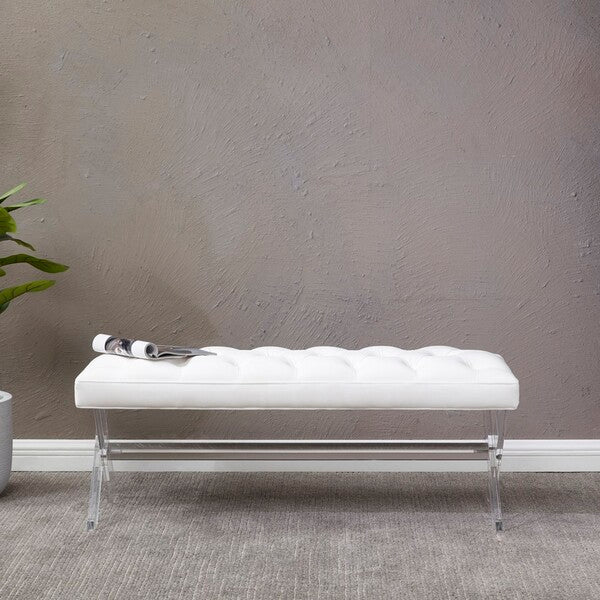 Safavieh Tourmaline Acrylic Bench - White | Benches | Modishstore