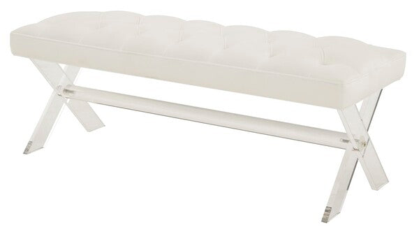 Safavieh Tourmaline Acrylic Bench - White | Benches | Modishstore - 4