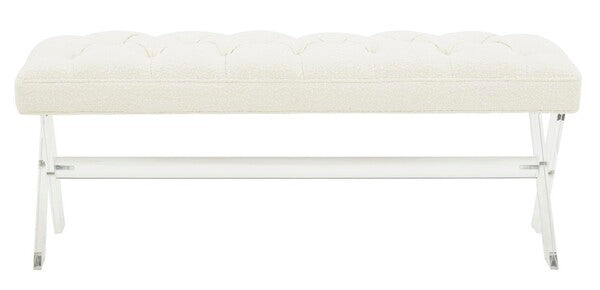 Safavieh Tourmaline Acrylic Bench - Ivory | Benches | Modishstore - 2