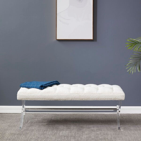 Safavieh Tourmaline Acrylic Bench - Ivory | Benches | Modishstore