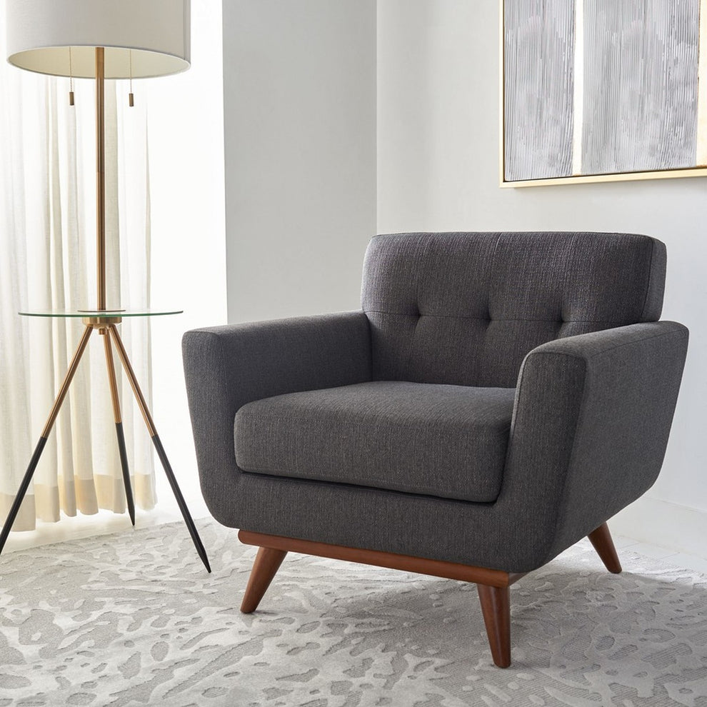 Safavieh Opal Linen Tufted Arm Chair | Armchairs | Modishstore