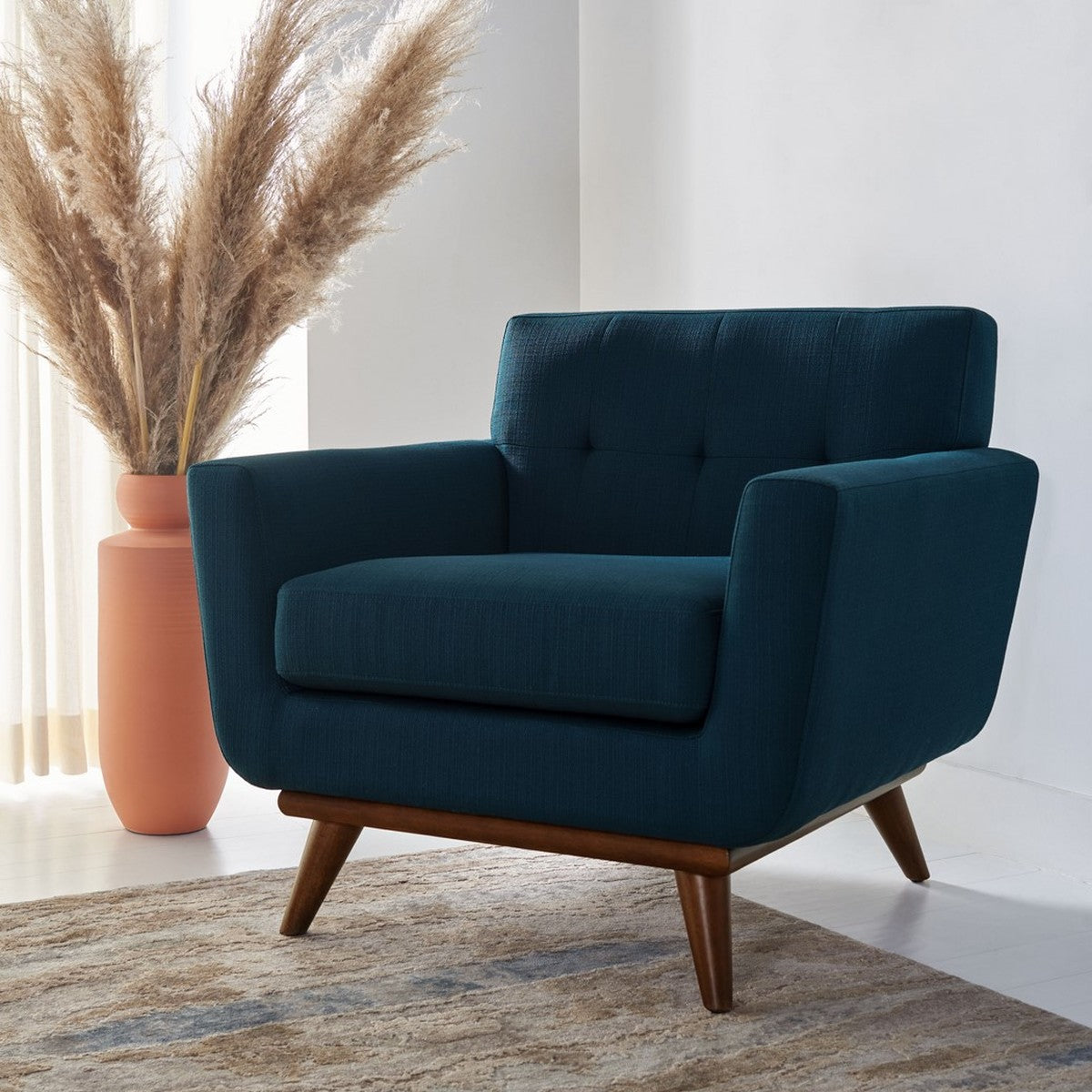 Safavieh Opal Linen Tufted Arm Chair | Armchairs | Modishstore - 6