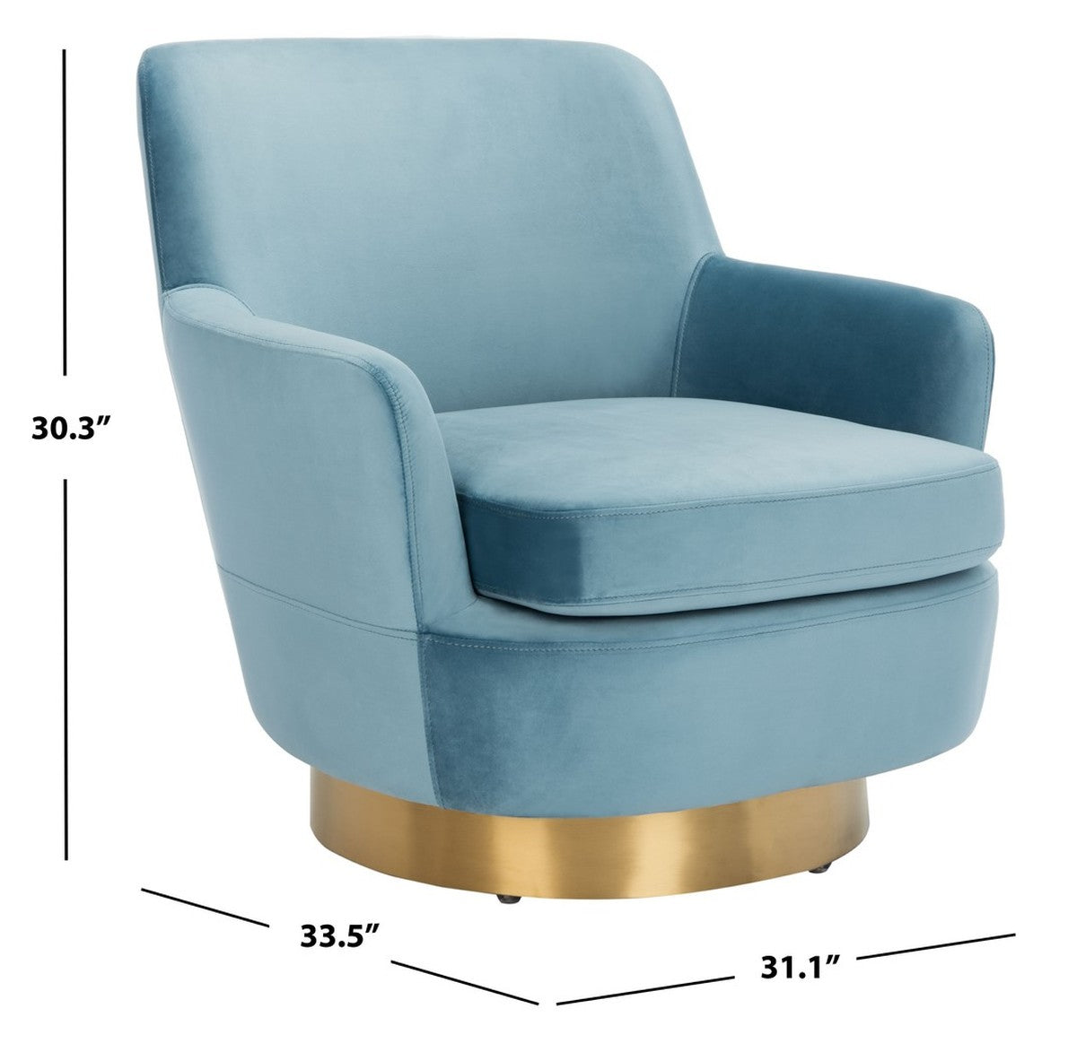 Safavieh Pyrite Velvet Swivel Chair | Accent Chairs | Modishstore - 4