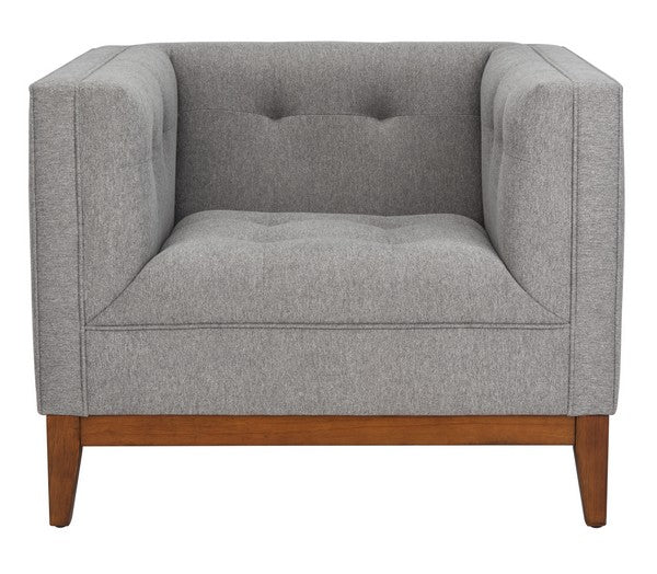Safavieh Garnet Linen Tufted Arm Chair | Armchairs | Modishstore - 4