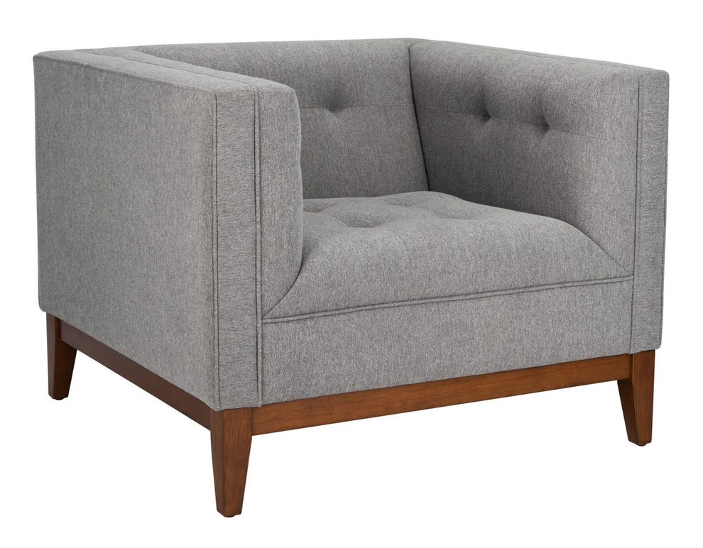 Safavieh Garnet Linen Tufted Arm Chair | Armchairs | Modishstore - 2