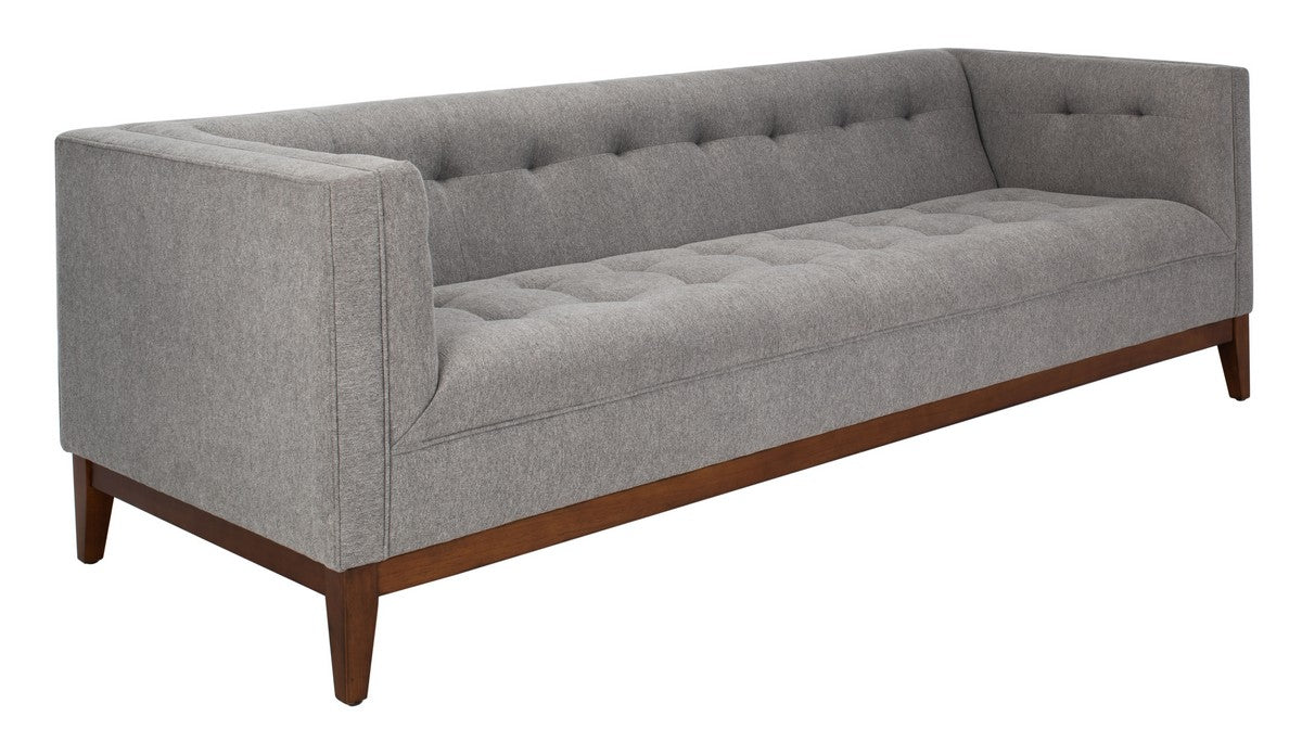 Safavieh Garnet Linen Tufted Sofa - Light Gray | Sofas | Modishstore - 3