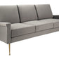 Safavieh Peridot Velvet Modern Sofa - Dark Gray | Sofas | Modishstore - 3