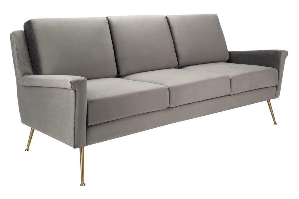 Safavieh Peridot Velvet Modern Sofa - Dark Gray | Sofas | Modishstore - 3