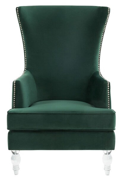 Safavieh Geode Modern Wingback Chair - Forest Green | Accent Chairs | Modishstore - 2