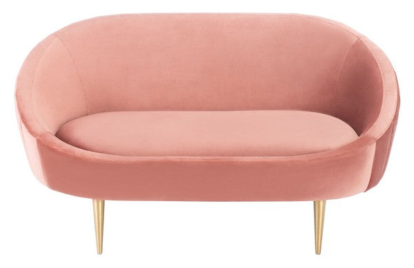 Safavieh Razia Channel Tufted Loveseat - Dusty Rose | Loveseats | Modishstore - 2