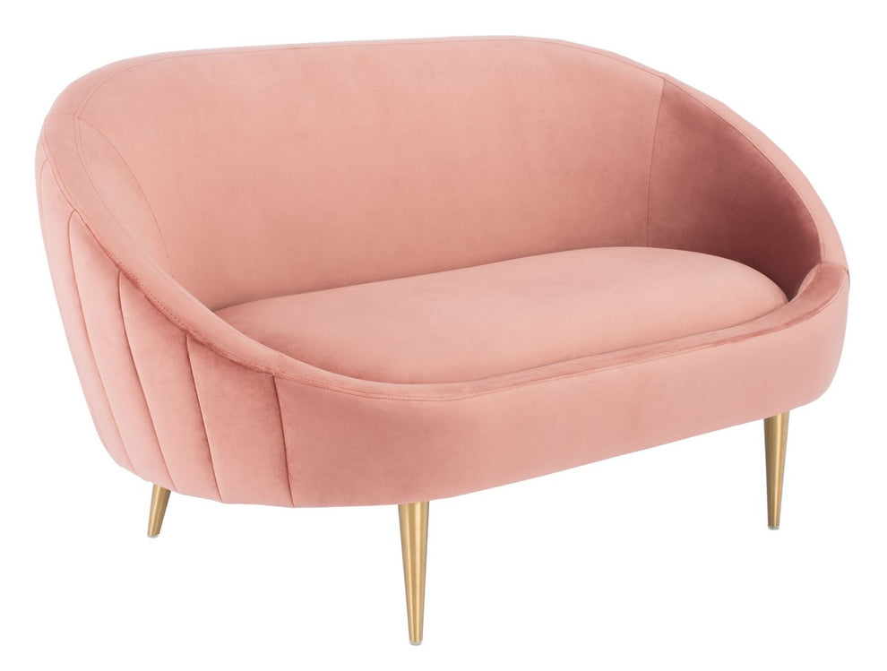Safavieh Razia Channel Tufted Loveseat - Dusty Rose | Loveseats | Modishstore - 3