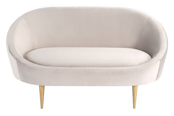 Safavieh Razia Channel Tufted Loveseat - Pale Taupe | Loveseats | Modishstore - 2