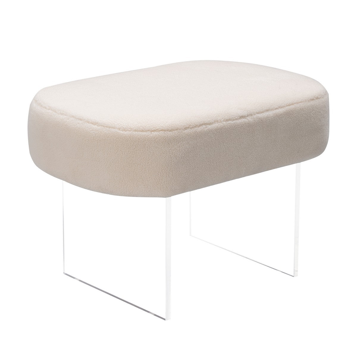 Safavieh Warren Faux Sheepskin Ottoman | Ottomans | Modishstore - 2