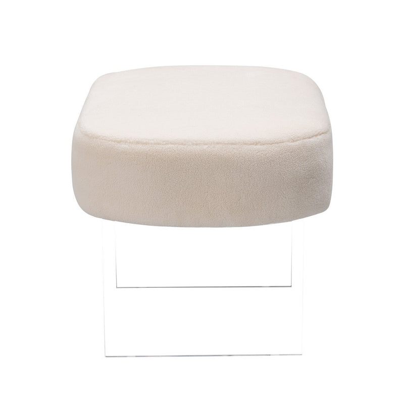 Safavieh Warren Faux Sheepskin Ottoman | Ottomans | Modishstore
