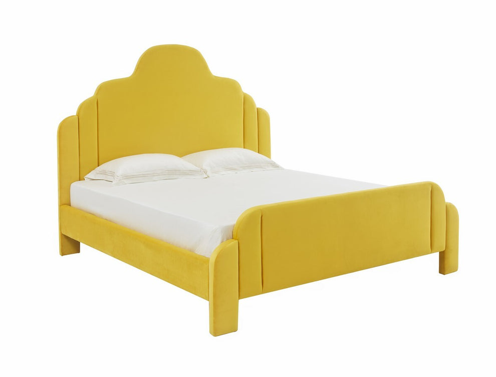 Safavieh Caspian Velvet Bed - Marigold | Beds | Modishstore - 3