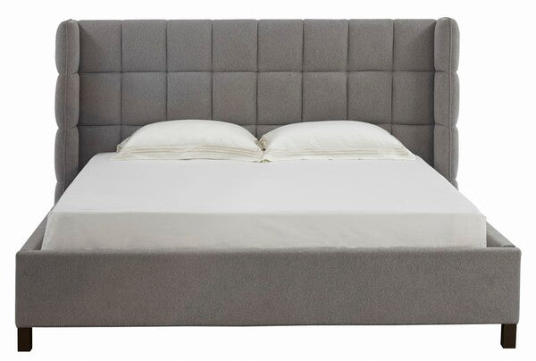 Safavieh Emerson Grid Tufted Bed - Light Gray | Beds | Modishstore - 2