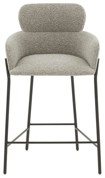 Safavieh Charlize Velvet Counter Stool - Light Gray | Counter Stools | Modishstore - 2