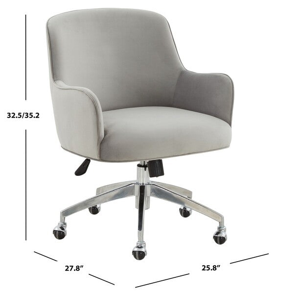 Safavieh Kierstin AdjusTable Desk Chair - Light Gray | Office Chairs | Modishstore - 3