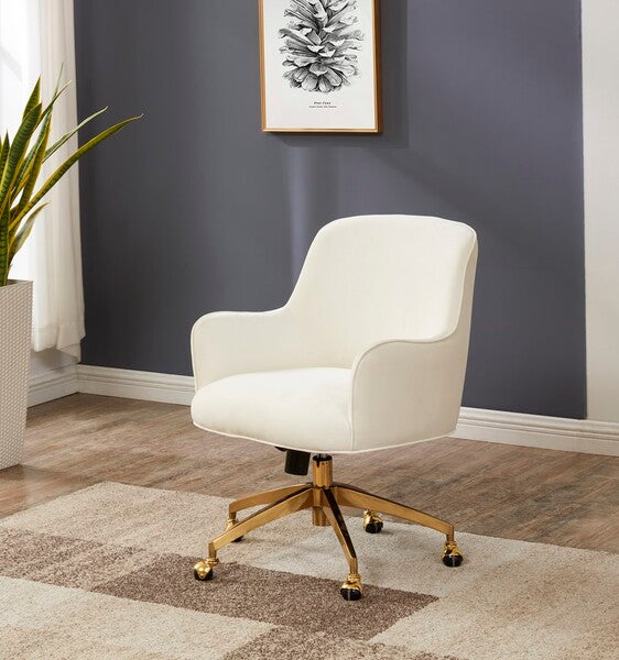 Safavieh Kierstin AdjusTable Desk Chair - Creme | Office Chairs | Modishstore