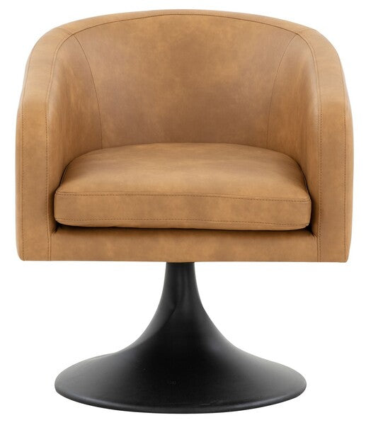 Safavieh Gonzalez Pedastal Chair - Light Brown | Accent Chairs | Modishstore - 2