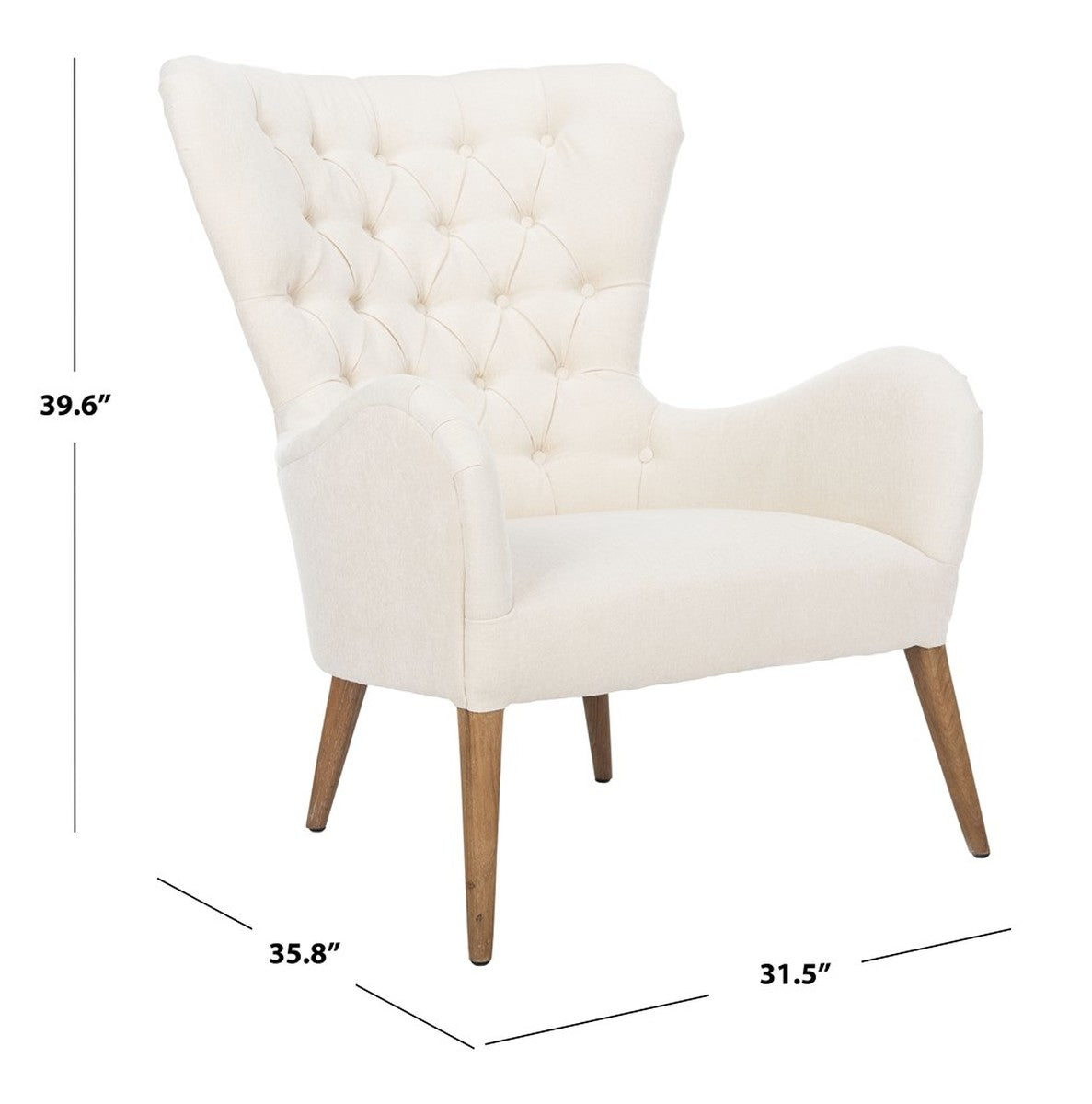 Safavieh Brayden Contemporary Wingback | Accent Chairs | Modishstore - 3