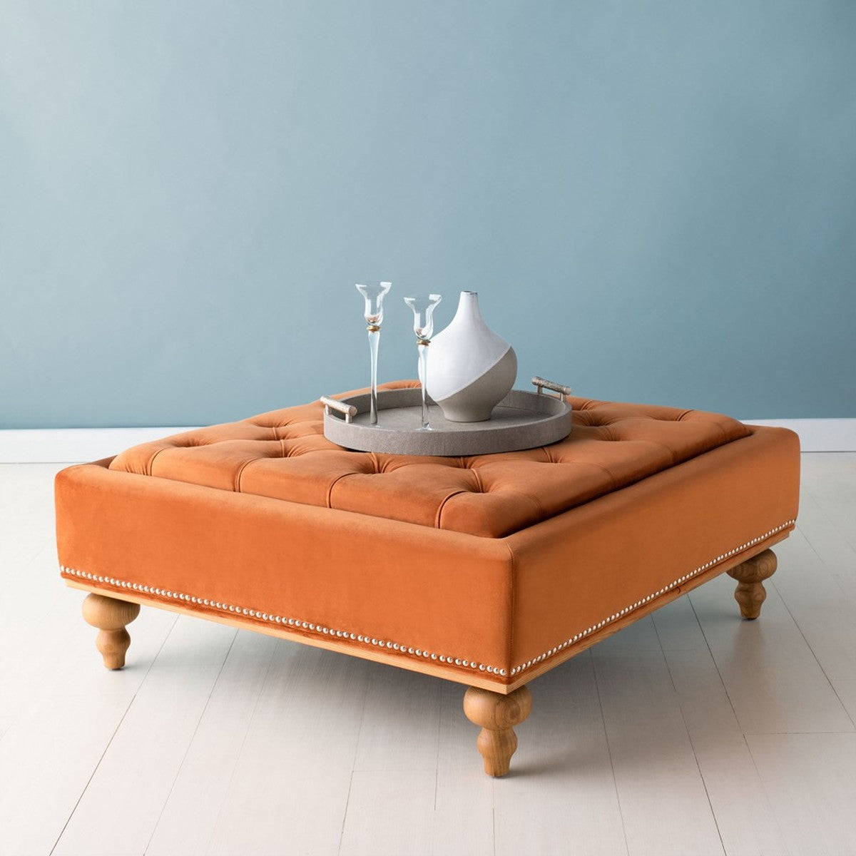 Safavieh Rosealina Tufted Ottoman | Ottomans | Modishstore