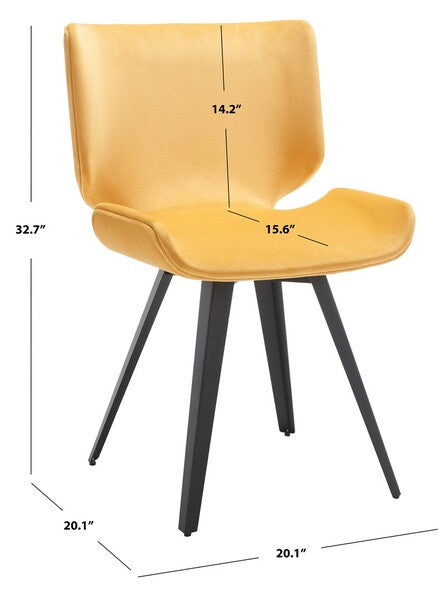 Safavieh Matty Scandinavian Dining Chai - Mustard | Dining Chairs | Modishstore - 3