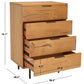 Safavieh Elizabella 4 Drawer Wood Chest - Oak | Drawers | Modishstore - 3