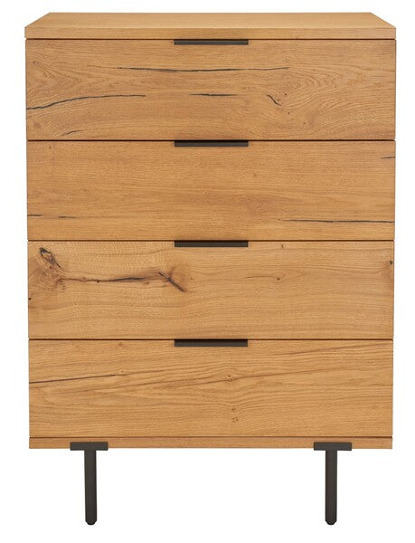 Safavieh Elizabella 4 Drawer Wood Chest - Oak | Drawers | Modishstore - 2