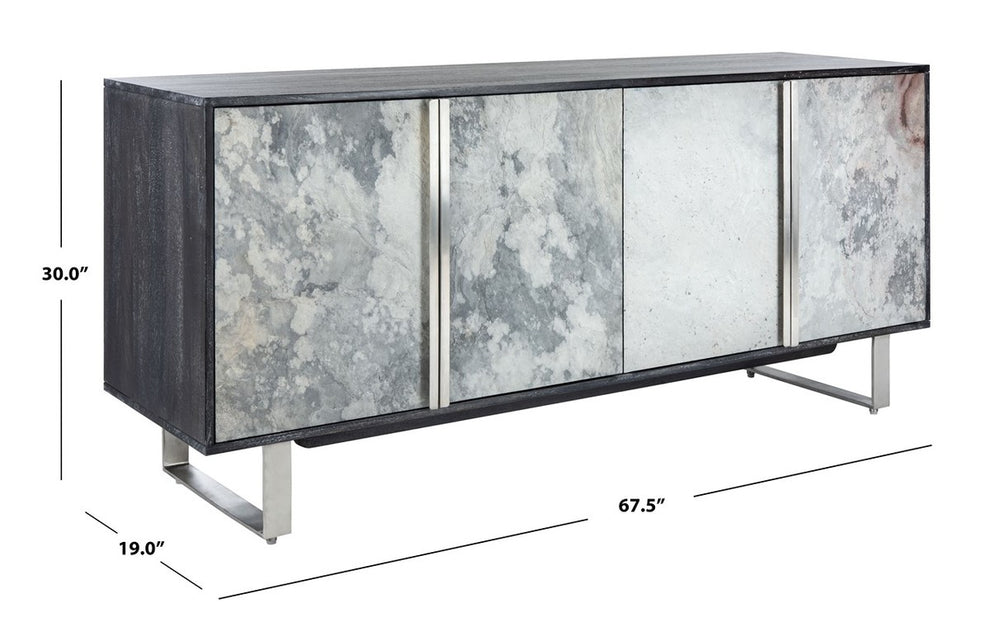Safavieh Drake Slate 4 Door Sideboard - Black | Sideboards | Modishstore - 3