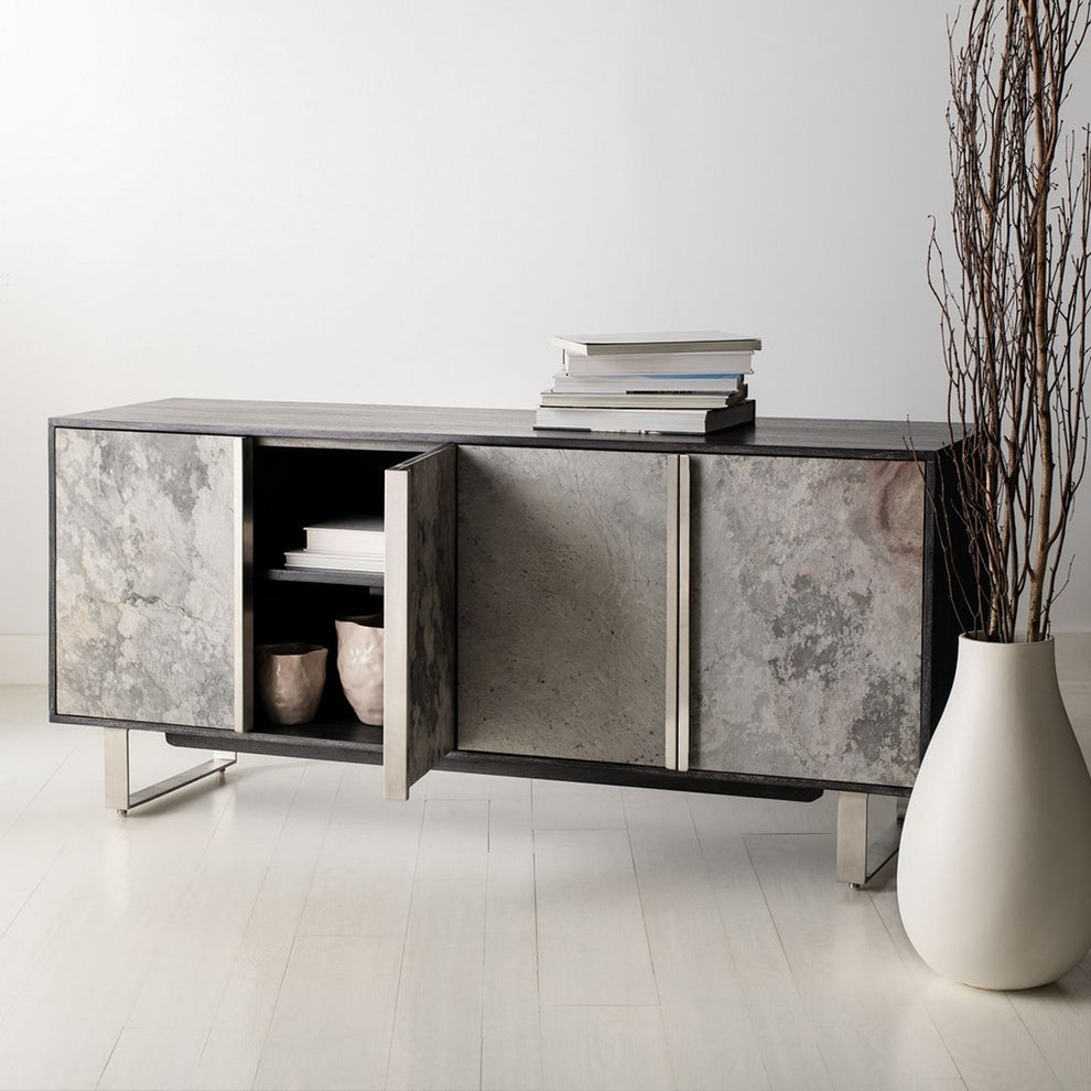 Safavieh Drake Slate 4 Door Sideboard - Black | Sideboards | Modishstore - 5