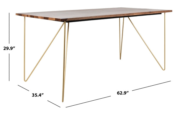 Safavieh Captain Wood Dining Table - Walnut | Dining Tables | Modishstore - 3