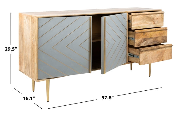 Safavieh Titan Inlayed Cement Sideboard - Natural | Sideboards | Modishstore - 3
