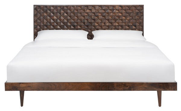 Safavieh Zinnia Platform Bed - Walnut | Beds | Modishstore - 2