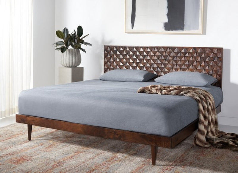 Safavieh Zinnia Platform Bed - Walnut | Beds | Modishstore