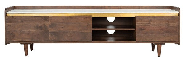 Safavieh Milana Marble Tv Stand - Walnut | TV Stands | Modishstore - 2