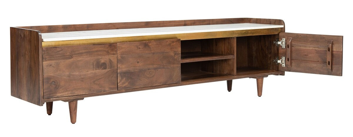 Safavieh Milana Marble Tv Stand - Walnut | TV Stands | Modishstore - 3