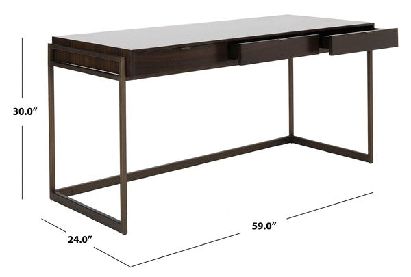 Safavieh Genevieve Writing Desk - Brown | Desks | Modishstore - 4