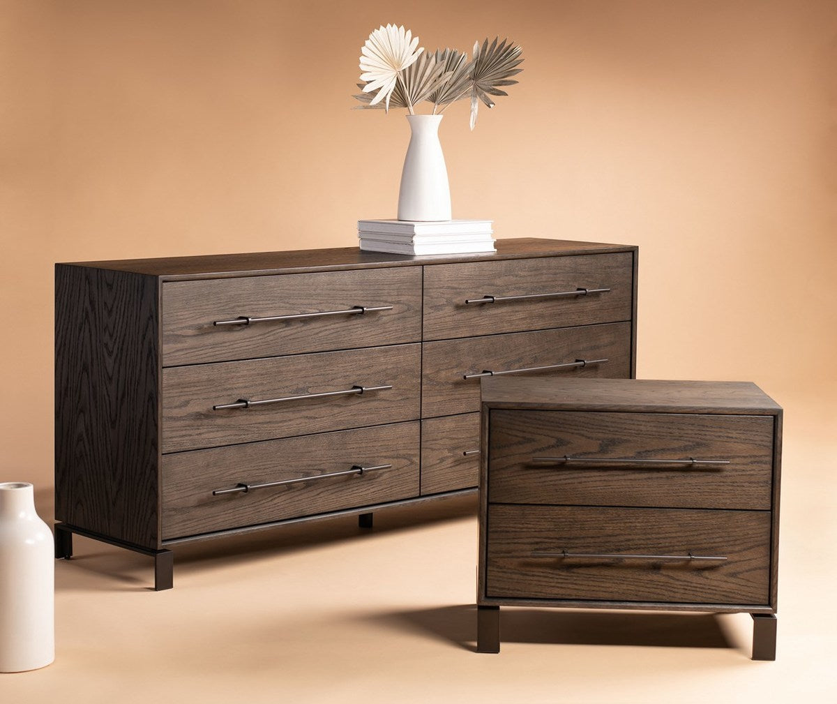 Safavieh Simmons 6 Drawer Wood Dresser - Dark Walnut | Dressers | Modishstore