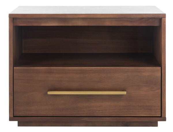Safavieh Poesy 1 Drawer Nightstand - Brown | Nightstands | Modishstore - 2