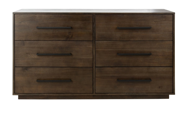 Safavieh Poesy 6 Drawer Dresser - Dark Chocolate | Dressers | Modishstore - 2