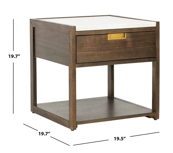 Safavieh Adeline 1 Drawer Nightstand - Dark Chocolate | Nightstands | Modishstore - 3