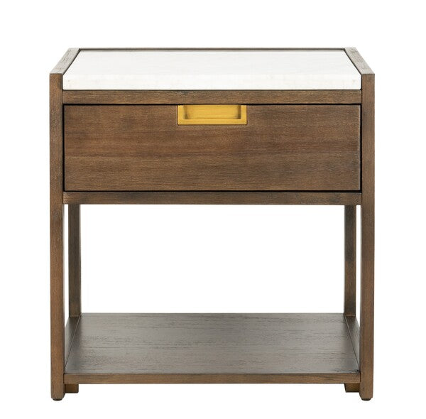 Safavieh Adeline 1 Drawer Nightstand - Dark Chocolate | Nightstands | Modishstore - 2