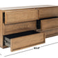 Safavieh Zeus 6 Drawer Wood Dresser - Medium Oak | Dressers | Modishstore - 3