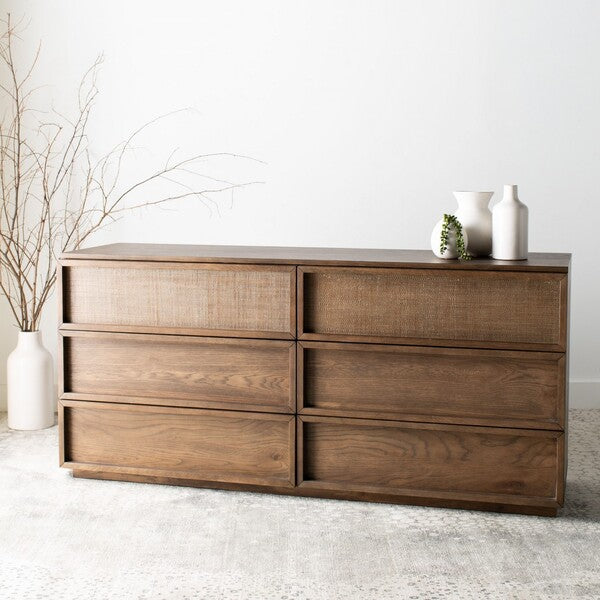 Zeus 6 Drawer Wood Dresser Safavieh