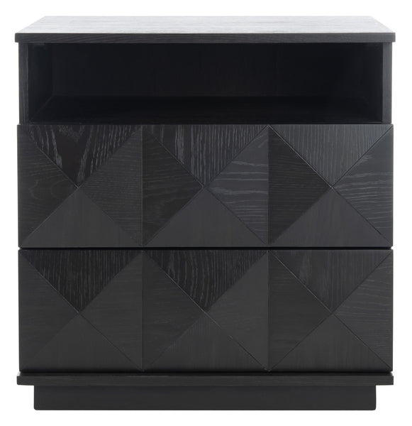 Safavieh Patty 2 Drawer Nightstand - Black | Nightstands | Modishstore - 2